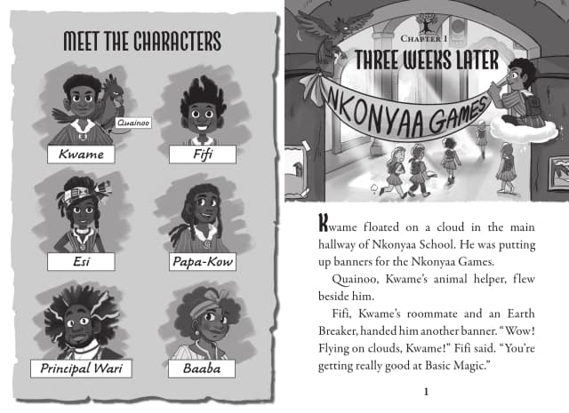 Kwame's Magic Quest #4: Curse of the Akoma Stone interior page 1